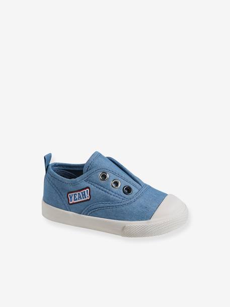 Baby Stoff-Sneakers mit Gummizug - blau+rot - 2