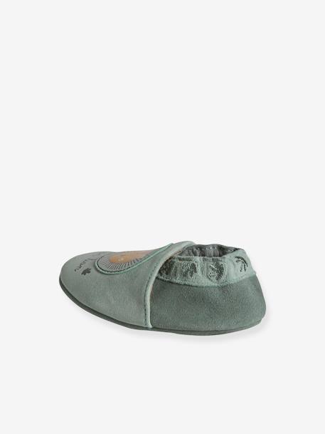 Baby Krabbelschuhe mit Gummizug - salbeigrün - 4