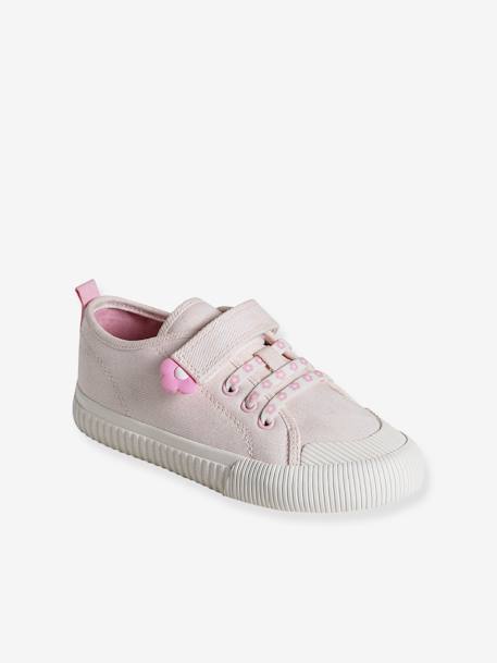 Mädchen Stoff-Sneakers mit elastischer Schnürung - hellrosa - 1