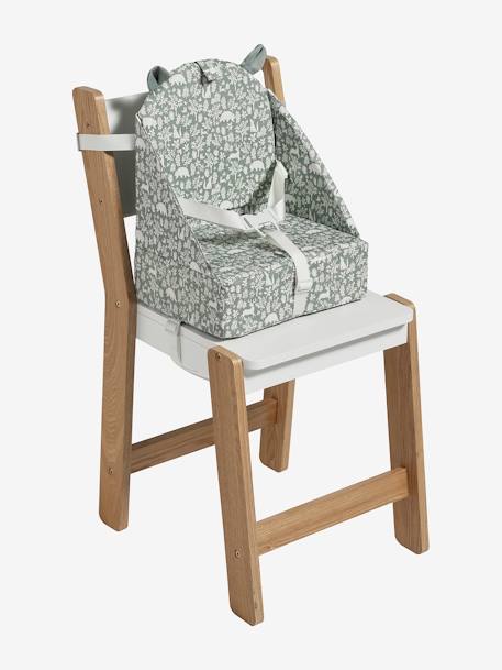 Kinder Stuhl-Sitzerhöhung - dunkelgrau/dreiecke+graugrün/waldspaziergang+hellbraun - 7