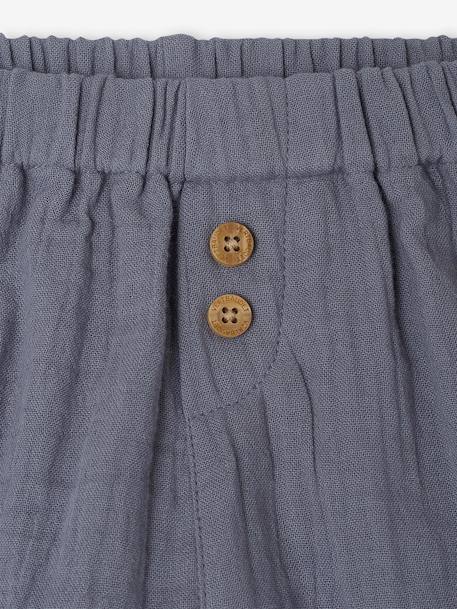 2er-Pack Baby Shorts aus Musselin - graublau+wollweiß - 5