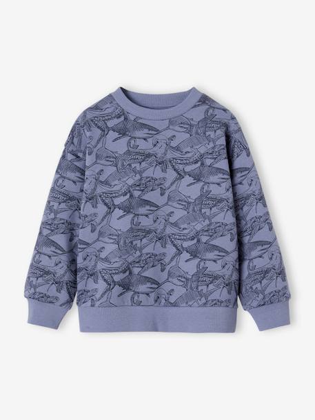 Jungen Sweatshirt mit Recycling-Polyester - graublau+grün - 3