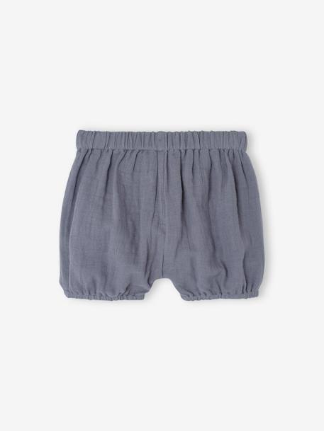 2er-Pack Baby Shorts aus Musselin - graublau+wollweiß - 4