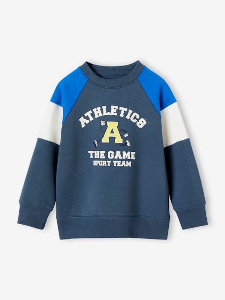 Jungen Sport-Sweatshirt, Colorblock-Style Oeko-Tex - marine - 2