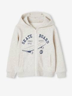 Jungenkleidung-Pullover, Strickjacken, Sweatshirts-Jungen Kapuzensweatjacke, Skater BASIC Oeko-Tex