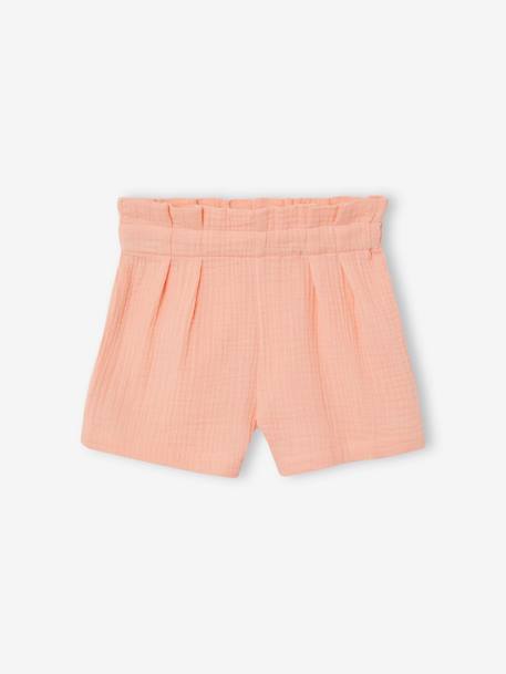 Festliches Mädchen-Set: Bluse & Shorts - blau bedruckt+rosa bedruckt - 9