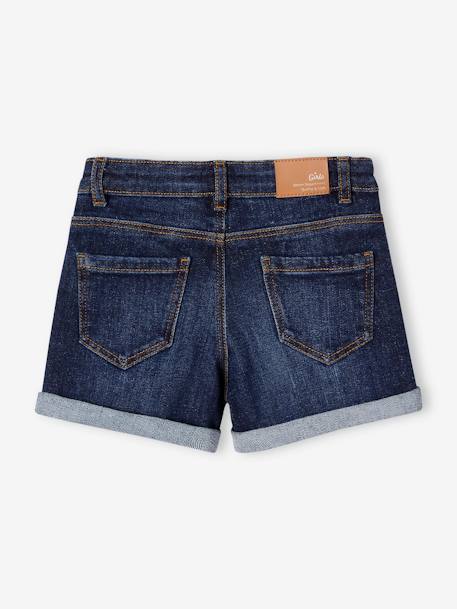 Bestickte Mädchen Jeans-Shorts Oeko-Tex - blue stone+dark blue+double stone - 6