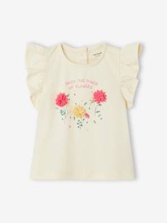 -Mädchen Baby T-Shirt, 3D-Blumen Oeko-Tex