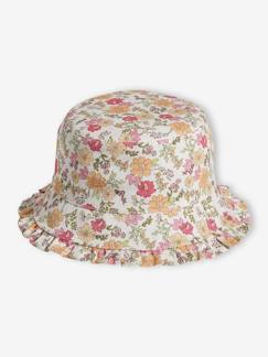 Maedchenkleidung-Accessoires-Hüte-Mädchen Sonnenhut mit Blumenmuster