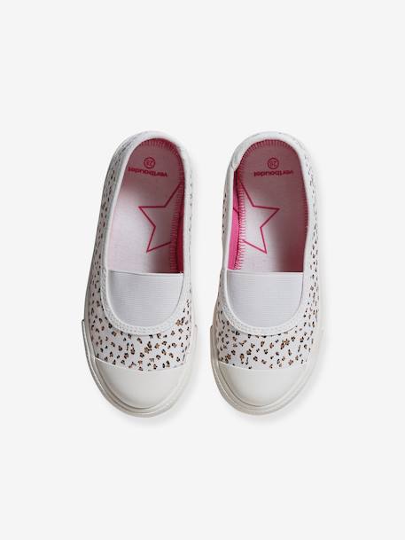 Mädchen Sneakers mit Gummizug und Anziehtrick - weiß/beige leoprint - 4