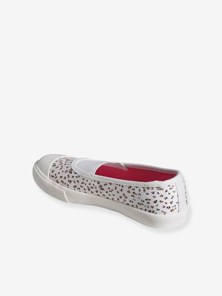 Mädchen Sneakers mit Gummizug und Anziehtrick - weiß/beige leoprint - 3
