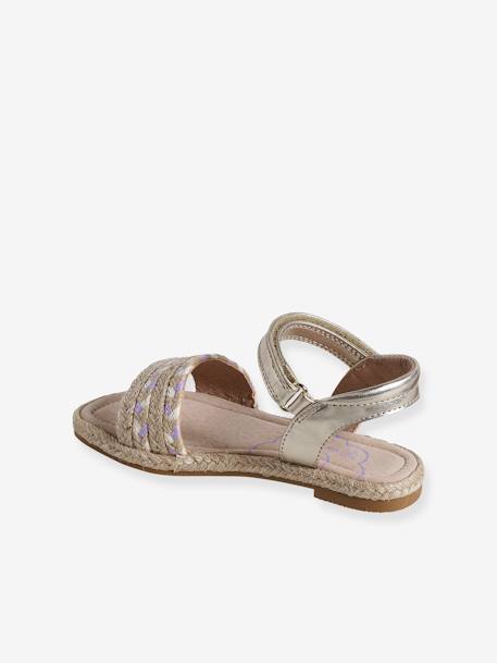 Kinder Klett-Sandalen mit Anziehtrick - beige bedruckt - 3