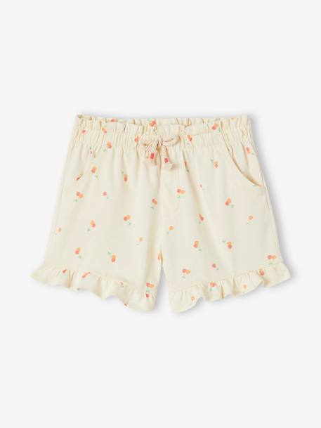 Mädchen Shorts mit Volants - blau+marine+wollweiß - 7