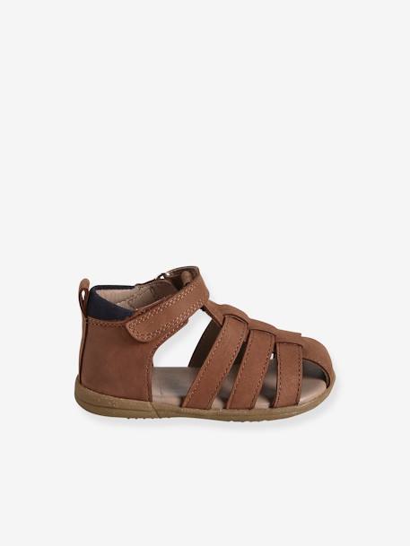 Jungen Baby Lauflern-Sandalen - braun+marine - 2