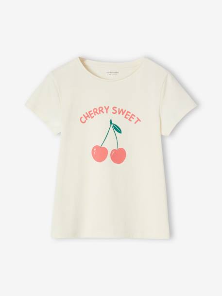 Mädchen T-Shirt, Message-Print BASIC Oeko-Tex - bonbon rosa+erdbeer+himmelblau+koralle+marine+rot+tannengrün+vanille+wollweiß - 29