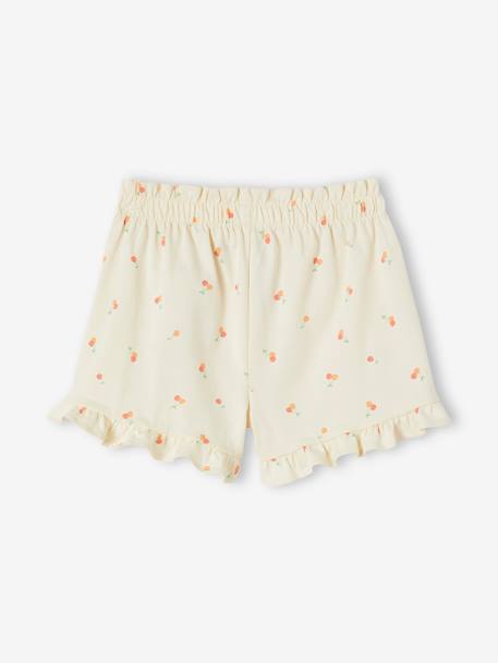 Mädchen Shorts mit Volants - blau+marine+wollweiß - 8