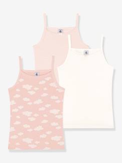 Maedchenkleidung-Unterwäsche, Socken, Strumpfhosen-Unterhemden-3er-Pack Mädchen Unterhemden PETIT BATEAU
