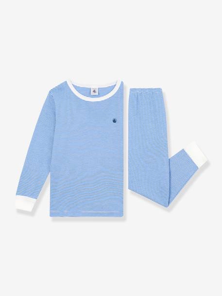 Geringelter Kinder Schlafanzug PETIT BATEAU - blau - 2