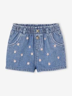 Babymode-Shorts-Baby Jeansshorts mit Blumenstickerei