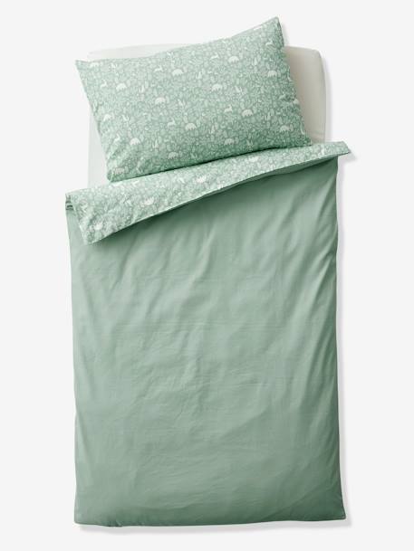 Baby Bettbezug ohne Kissenbezug WALDSPAZIERGANG Oeko-Tex - salbeigrün - 2