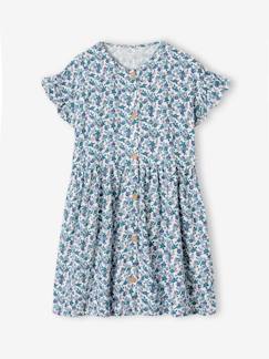 Maedchenkleidung-Mädchen Kleid, Blumen Oeko-Tex