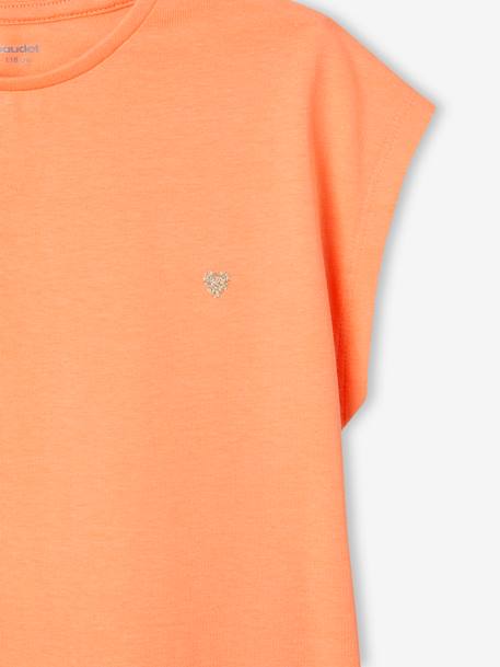 Mädchen T-Shirt BASIC, personalisierbar Oeko-Tex - koralle+mandarine+wollweiß - 9