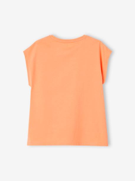 Mädchen T-Shirt BASIC, personalisierbar Oeko-Tex - koralle+mandarine+wollweiß - 8
