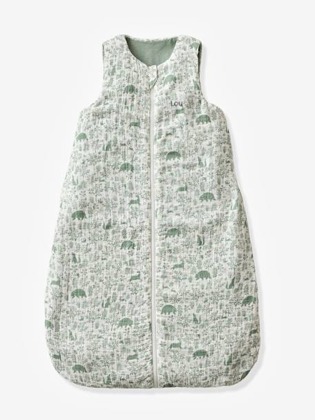 Baby Sommerschlafsack WALDSPAZIERGANG personalisierbar Oeko-Tex - grün bedruckt - 1