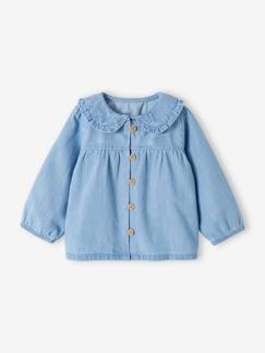 Babymode-Hemden & Blusen-Baby Bluse aus Light-Denim, personalisierbar