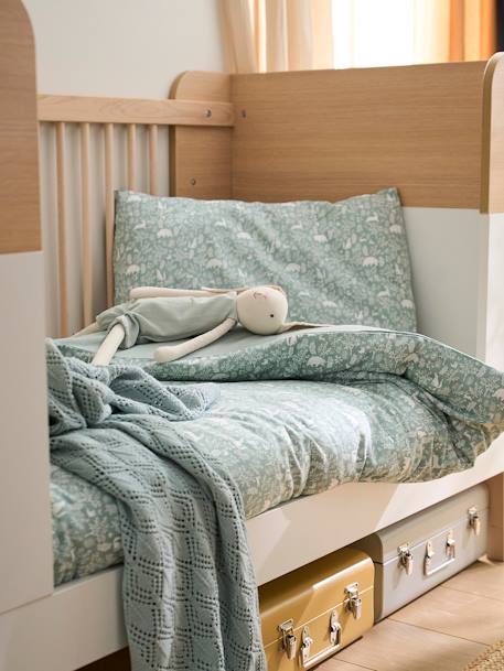 Baby Bettbezug ohne Kissenbezug WALDSPAZIERGANG Oeko-Tex - salbeigrün - 5