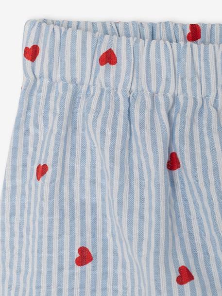 Baby-Set aus Seersucker: Kleid, Shorts & Haarband - blau gestreift - 9