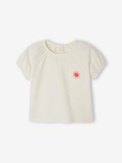 Babymode-Baby T-Shirt mit Häkelblume Oeko-Tex