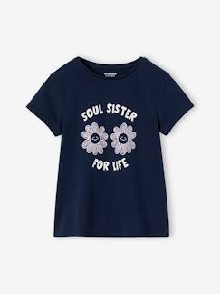 Maedchenkleidung-Shirts & Rollkragenpullover-Mädchen T-Shirt, Message-Print BASIC Oeko-Tex