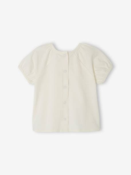 Baby T-Shirt mit Häkelblume Oeko-Tex - wollweiß - 4