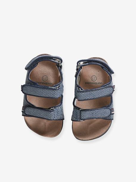 Baby Klett-Sandalen mit Muster - blau bedruckt - 4