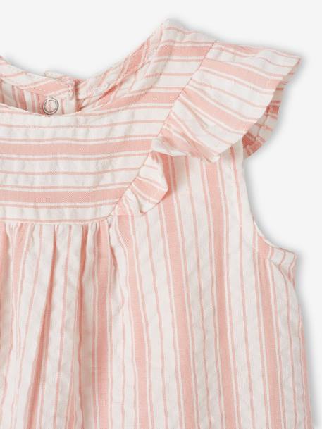 Baby Kleid aus gestreiftem Seersucker - rosa - 4