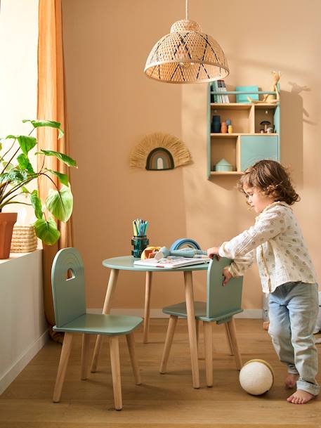 Kinderzimmer-Set: Tisch & 2 Stühle REGENBOGEN - salbeigrün - 4