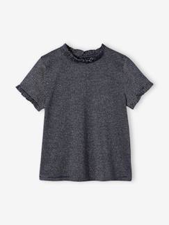 Mädchen T-Shirt mit Glanzstreifen, personalisierbar -  - [numero-image]