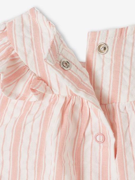 Baby Kleid aus gestreiftem Seersucker - rosa - 5