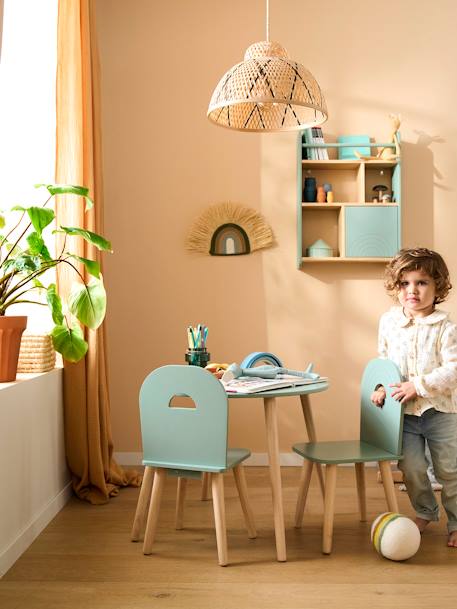 Kinderzimmer-Set: Tisch & 2 Stühle REGENBOGEN - salbeigrün - 5