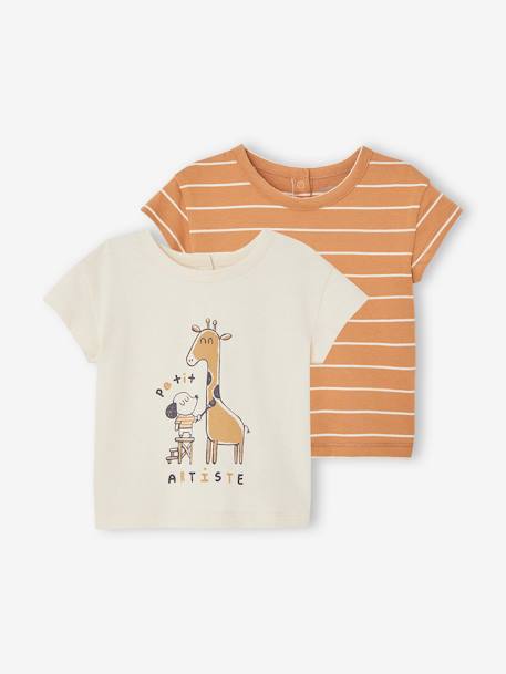 2er-Pack Baby T-Shirts BASIC - graublau+karamell - 9