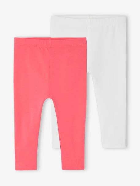 2er-Pack Mädchen Baby Leggings BASIC - fuchsia+nachtblau+rosa+wollweiß - 1