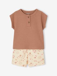 Babymode-Baby-Set: Henley-Shirt & Shorts, personalisierbar Oeko-Tex