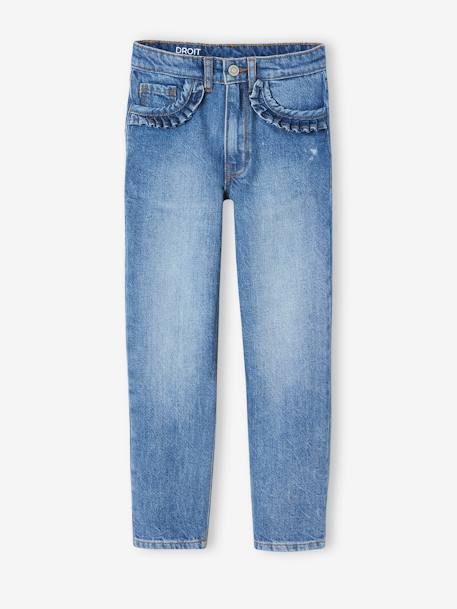 Gerade Mädchen Jeans, Hüftweite SLIM - bleached+blue stone - 5