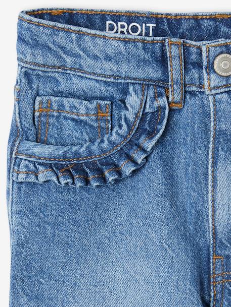Gerade Mädchen Jeans, Hüftweite SLIM - bleached+blue stone - 7