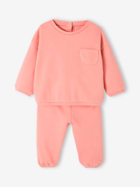 Baby-Set: Sweatshirt & Hose, personalisierbar Oeko-Tex - beige meliert+blush - 9