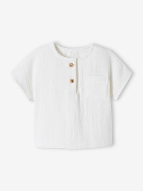 Baby Henley-Shirt, personalisierbar - wollweiß - 1