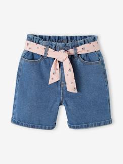 Maedchenkleidung-Mädchen Paperbag-Shorts