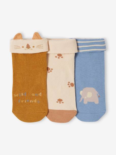 3er-Pack Baby Socken mit Tieren Oeko-Tex - graublau - 2