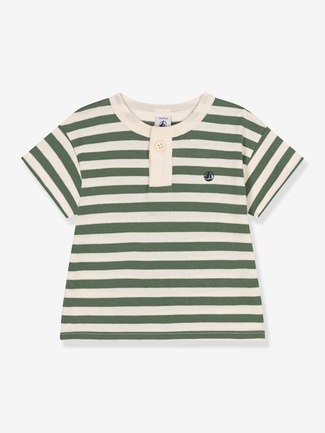 Jungen T-Shirt PETIT BATEAU - grün gestreift - 1